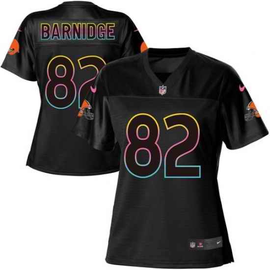 Nike Browns #82 Gary Barnidge Black Womens NFL Fashion Game Jersey